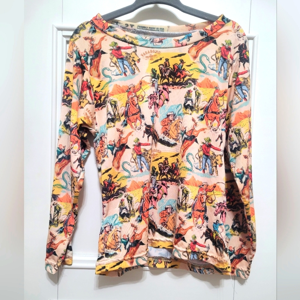 $ 💥3/$24 Vagabond Long Sleeve Western‎ Print Tee